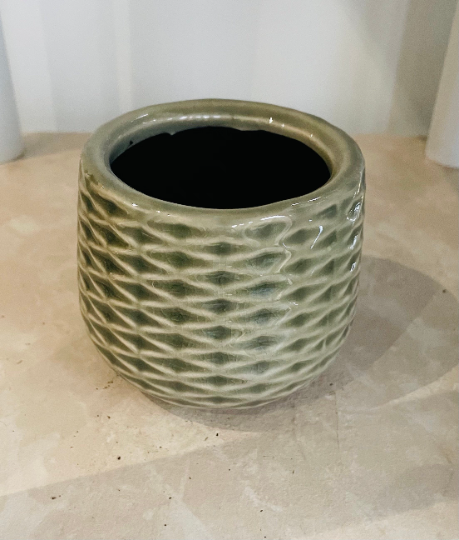 Khaki Ceramic Succulent Planter, Indoor Plant Pot 5.5cm