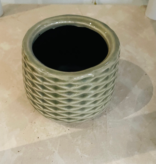Khaki Ceramic Succulent Planter, Indoor Plant Pot 5.5cm
