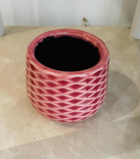 Dark Pink Ceramic Succulent Planter, Indoor Plant Pot 5.5cm