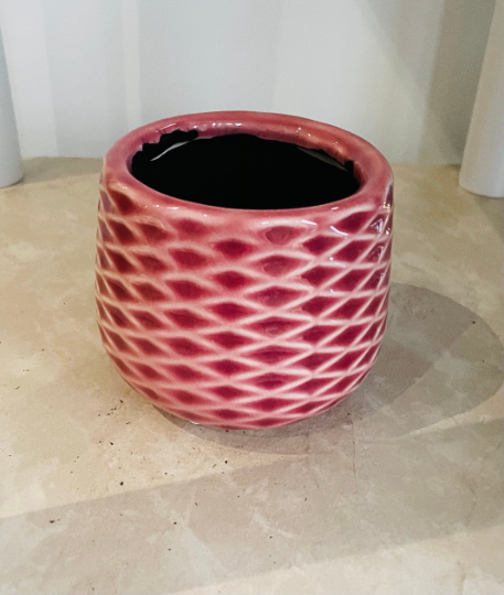 Dark Pink Ceramic Succulent Planter, Indoor Plant Pot 5.5cm
