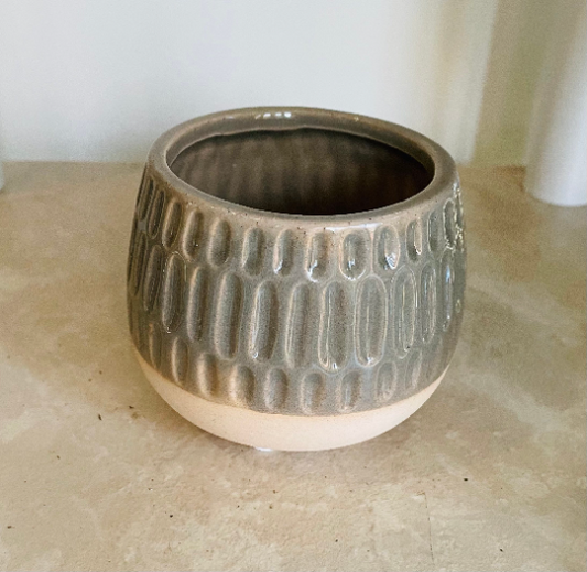 Grey Ceramic Succulent Planter / Plant Pot 5.5cm