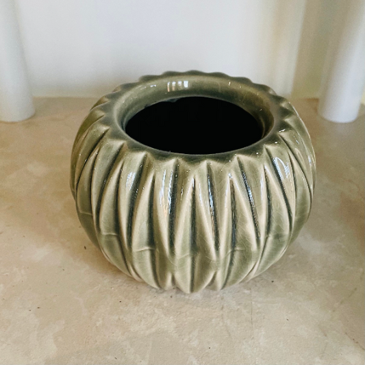 Khaki Ceramic Succulent Planter / Plant Pot 5cm