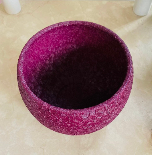 Purple Crackle Ceramic Cover Plant Pot