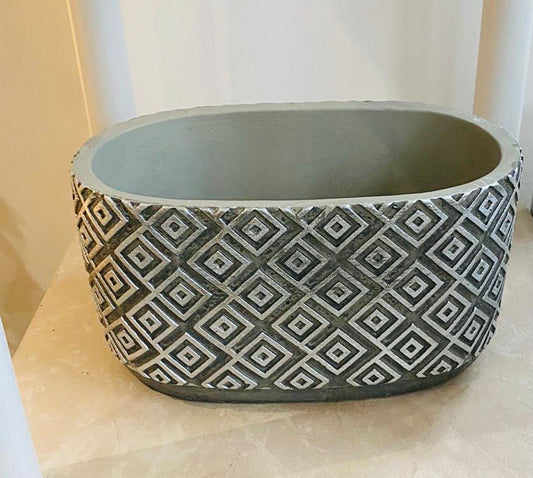 Grey and Silver Concrete Succulent Planter, Indoor Plant