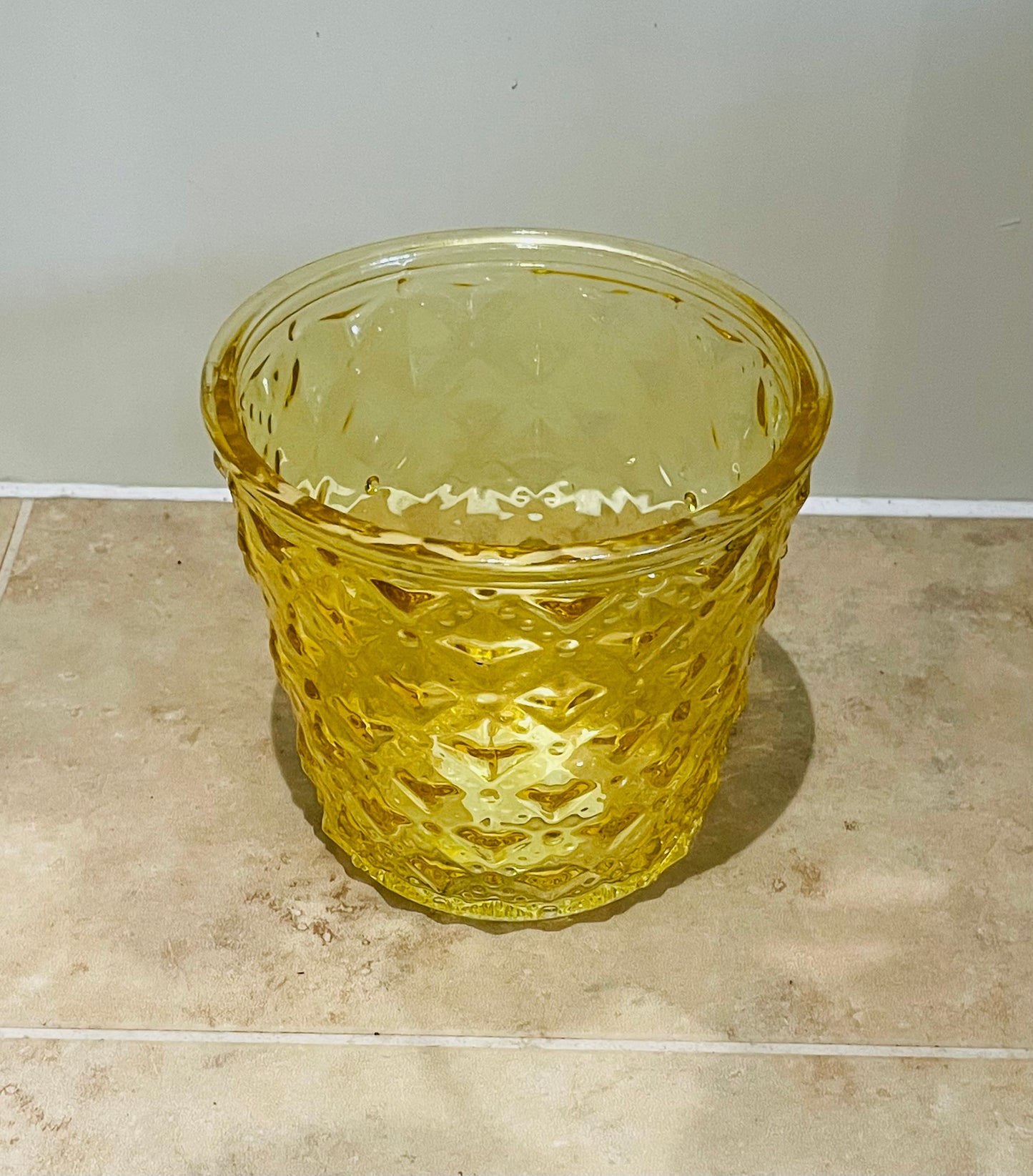 Yellow Glass Cover Pot