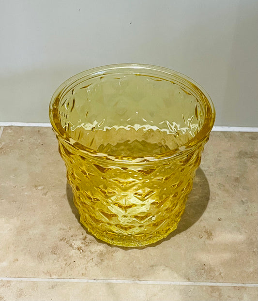 Yellow Glass Cover Pot