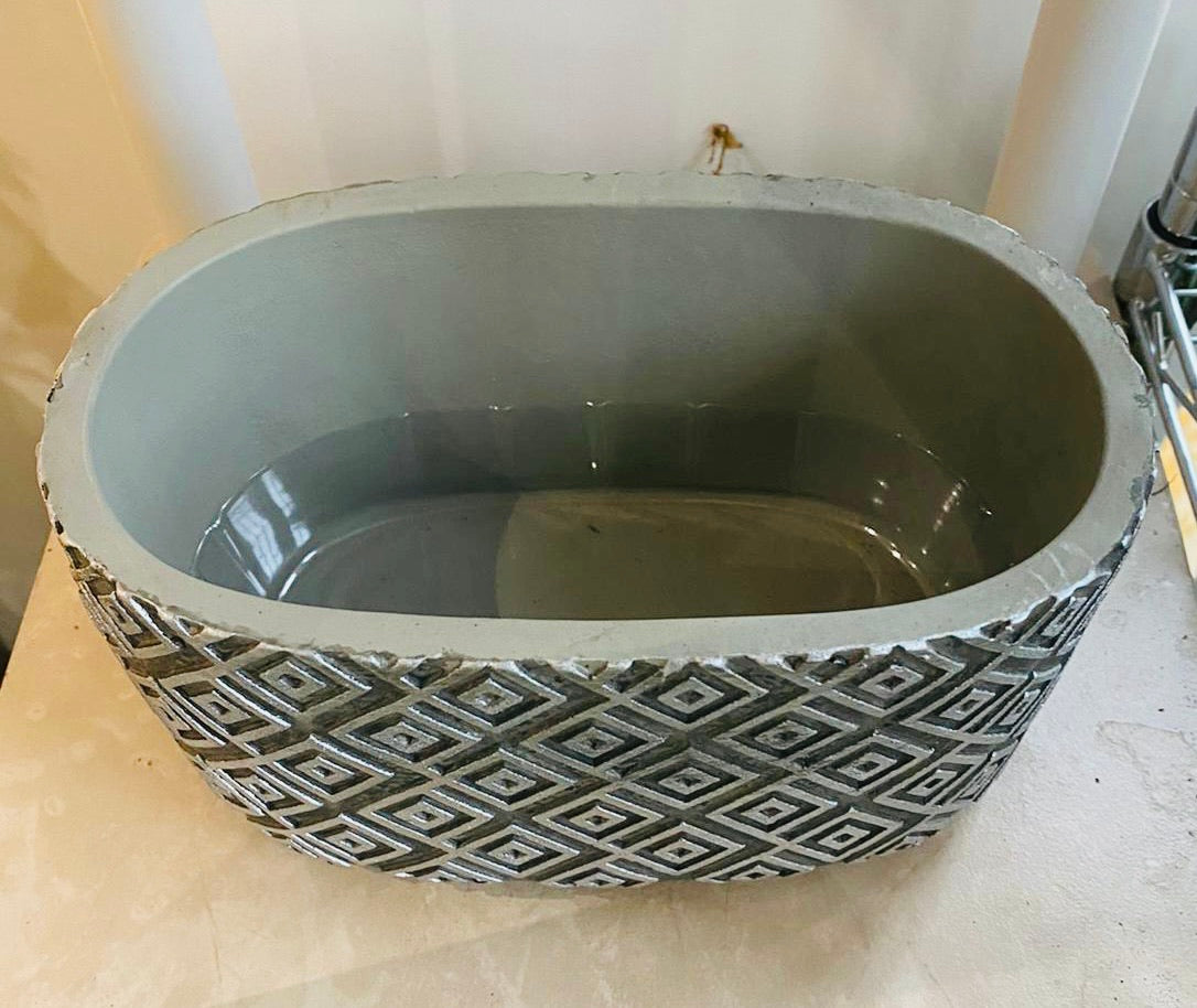 Grey and Silver Concrete Succulent Planter, Indoor Plant