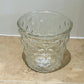 Clear Glass Cover Pot With Geometric Pattern 