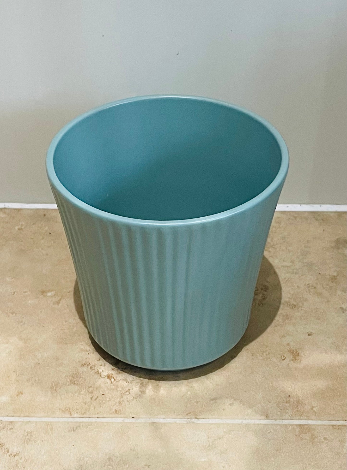 Pale Blue Ceramic Cover Pot