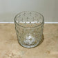 Clear Glass Cover Pot With Cross Pattern 
