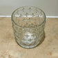 Clear Glass Cover Pot With Cross Pattern 