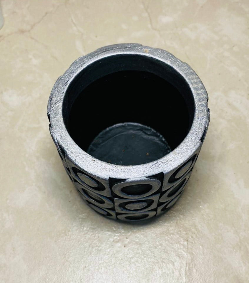 Products Black and Silver Ceramic Succulent Planter